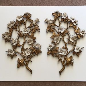 Two Dogwood Cherry Blossom Tree Wall Hangings